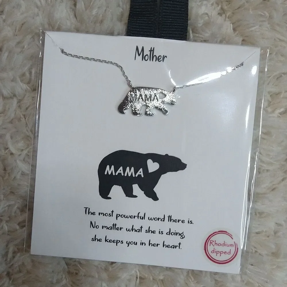 18K Gold Dipped Mama Bear Necklace - Picture 3 of 8